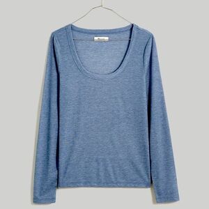Madewell Semisheer Scoopneck Tee - Heather blue